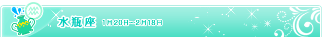 水瓶座 1月20日～2月18日